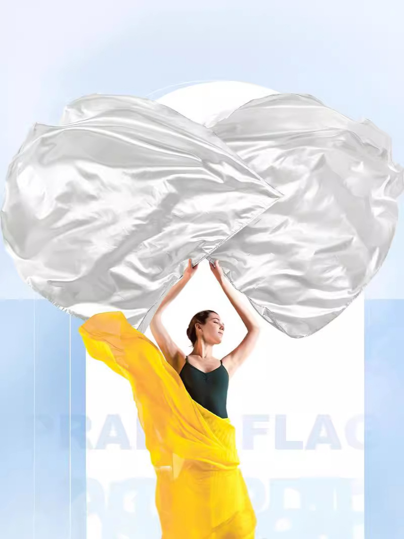 Belly Dance Double Flag Games Opening Ceremony Flag Table Performance Props Dance Half-circle Flag Praise Flag Worship Flag