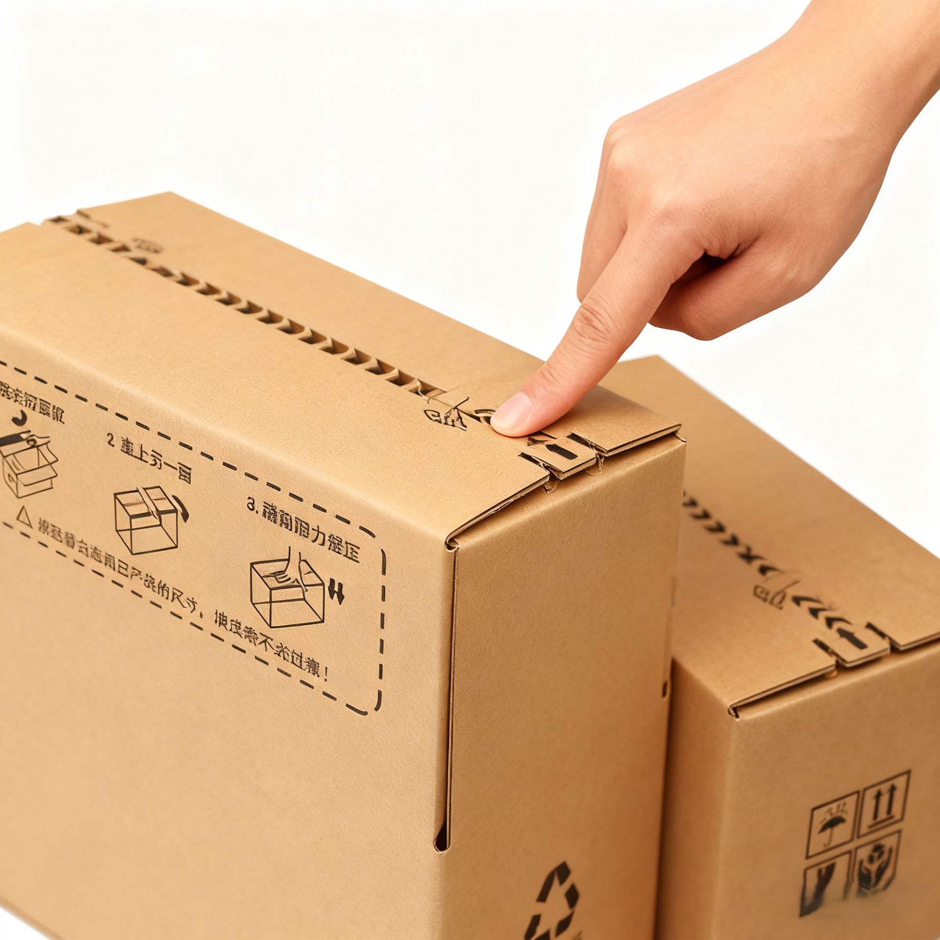 Three-Layer Zipper Carton Custom Corrugated Easy-Tear Tape-Free Tear-Off Strip Cosmetic Jewelry Express Delivery Carton