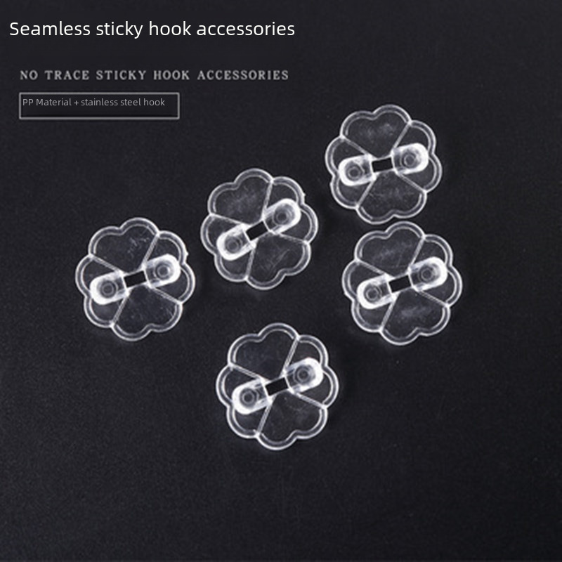 Transparent hook non-perforated sticky hook stall wholesale strong seamless hook plastic Creative Bathroom Kitchen hook