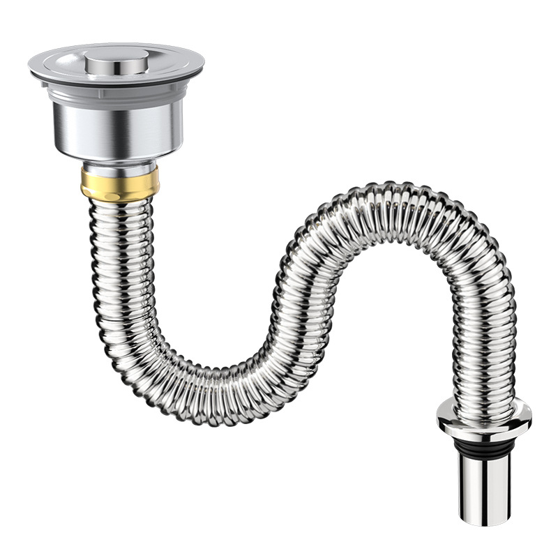 Kitchen sink drain pipe fittings stainless steel single sink sink sink drain pipe sink sink odor-proof drain suit