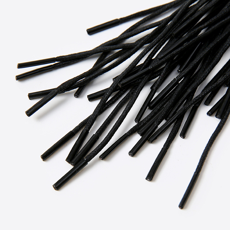 Customized Leather Shoes, Cotton Shoelaces, Round Waxing, Good Fit, Non-Loosening, Men's and Women's Boots, Business Casual Leather Shoes, Black and Brown Shoelaces