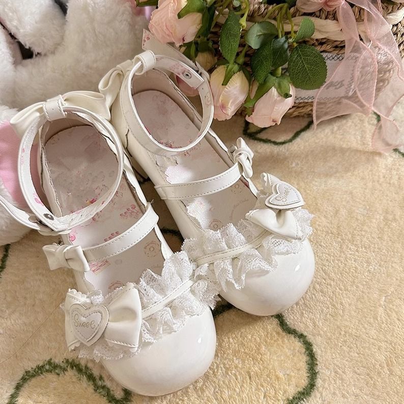 2025 New Palace-Style Sweet and Cute Lolita Shoes Mary Jane Small Leather Shoes Girl Princess Shoes