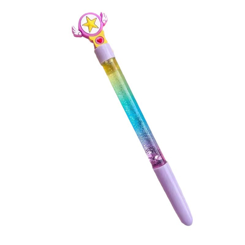 Creative Girl Quicksand Gel Pen High Color Value Magic Wand Sequin Fashion Student Pen Sparkling Crystal Signature Pen