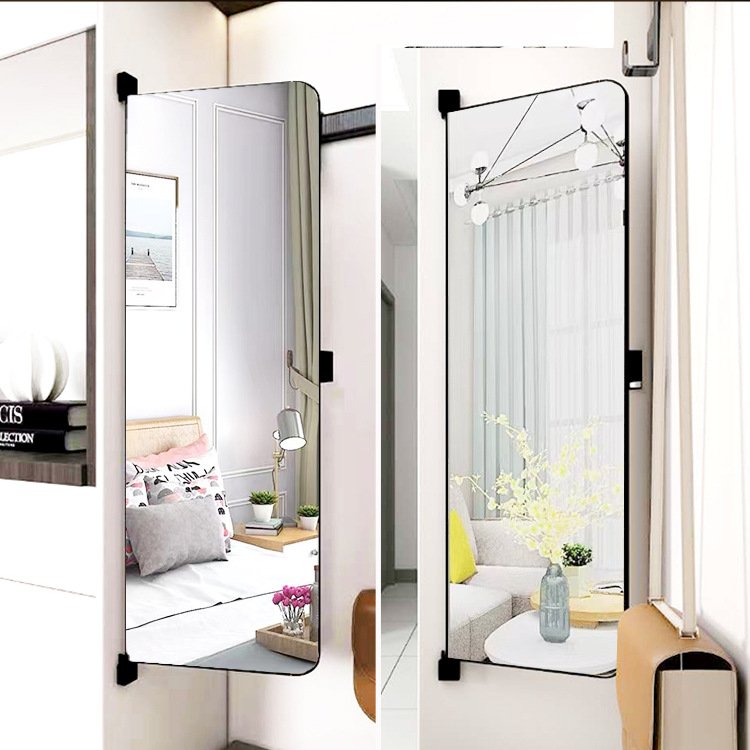 Sliding Door Mirror High-Definition Full-Screen Wardrobe Mirror Invisible Built-In Hidden Rotating Telescopic Folding Dressing Mirror
