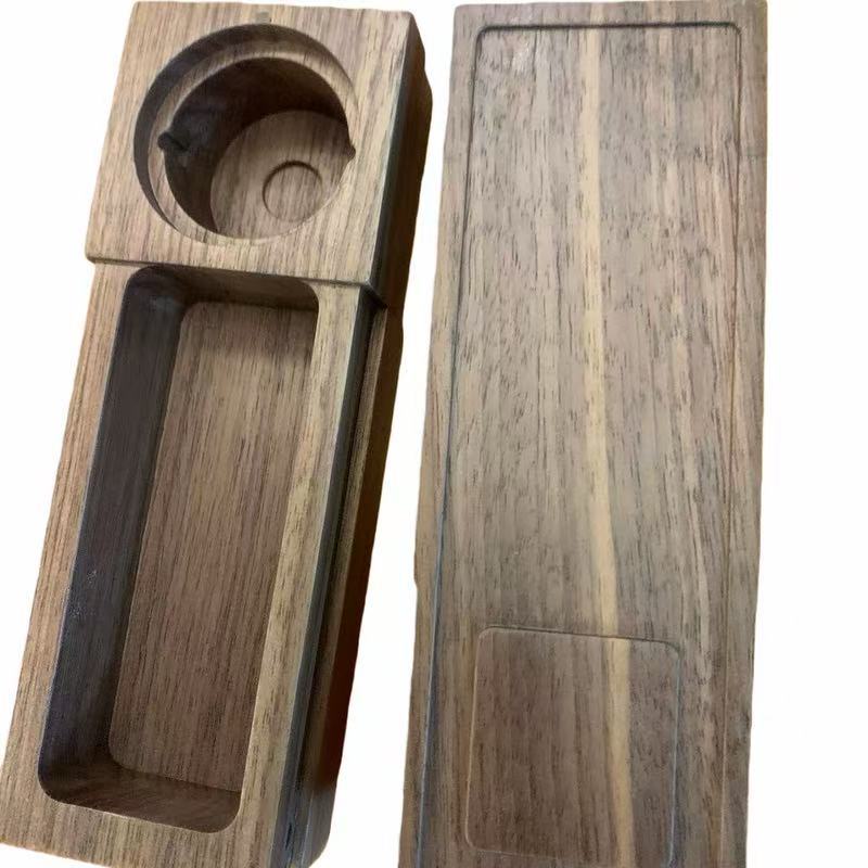 Walnut Cigar Box Comes with Stainless Steel Ashtray and Pull-Out Cigar Storage Slot. Logo Can Be Added as an Option