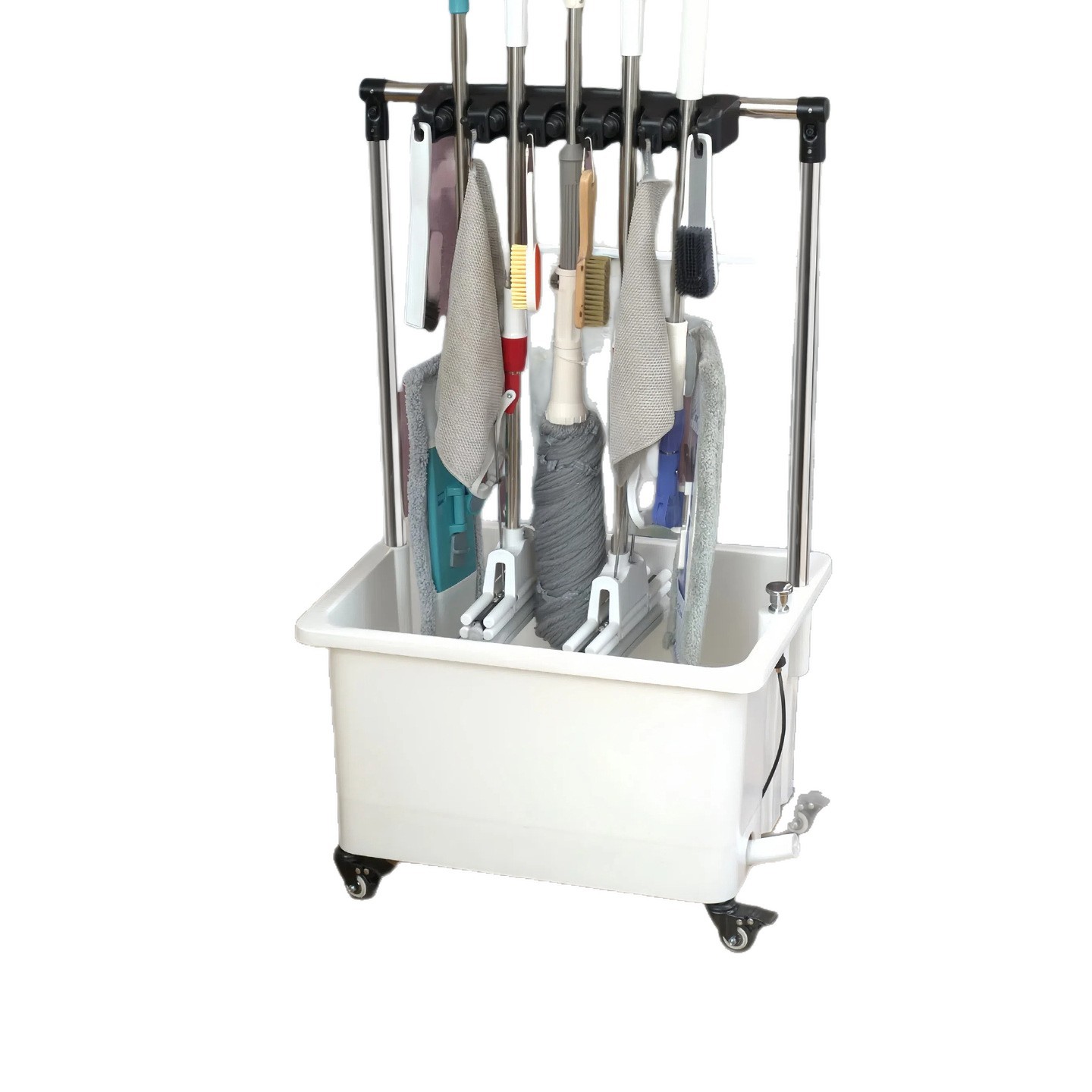 Imitation Ceramic Mobile Mop Pool Balcony High-Leg Bathroom Household Mop Pool Wash Basin White Mop Bucket