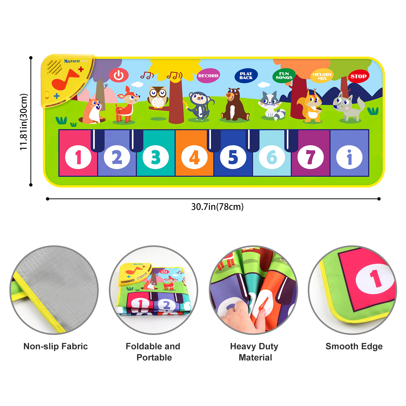 Baby Touch stepping piano mat music blanket educational children multi-functional music game blanket crawling blanket cross-border