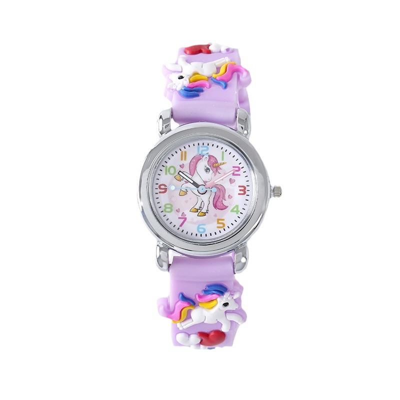 New Spot Cartoon Girl Rainbow Pony Children's Watch Silicone Student Quartz Watch Wholesale Dropshipping