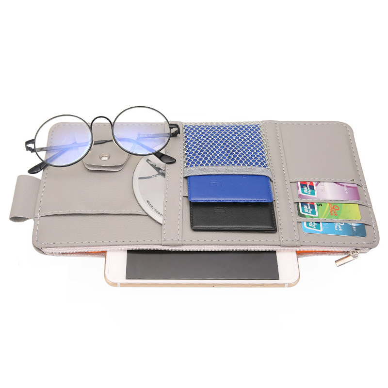 Car sun visor storage multifunctional car car glasses holder card storage bag card holder Bill ID holder