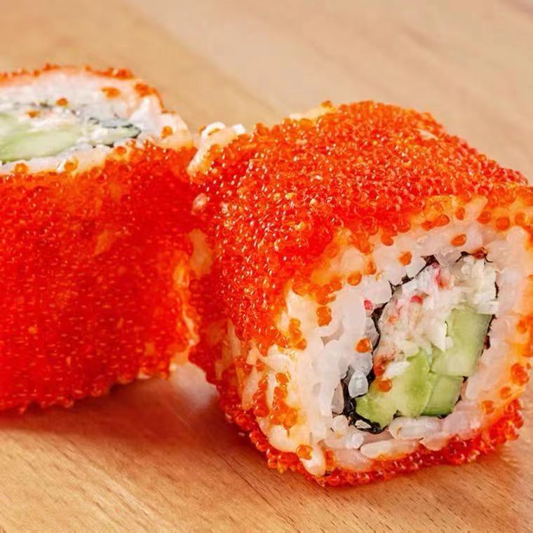 Large Red Crab Roe Bursting Feeling Flying Fish Roe Ready-To-Eat Red Crab Roe Red Fish Roe Sushi Sashimi Material 1Kg/Box