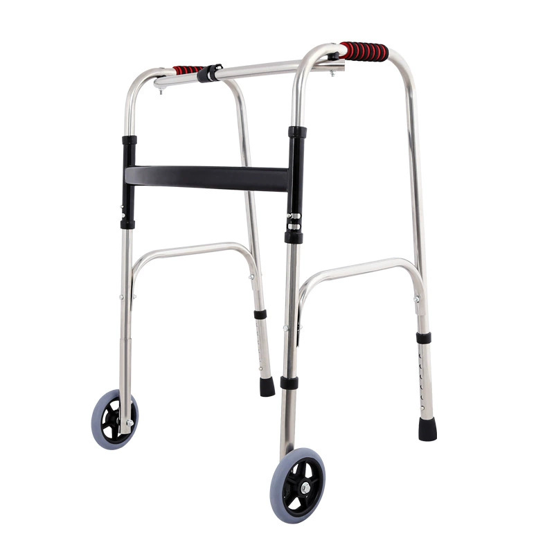 Factory supply stainless steel walker pulley with seat walker hemiplegia rehabilitation walker walking aid