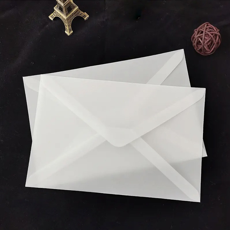 Blank Translucent Sulfuric Acid Paper Hot Stamping Envelope Western-Style Sulfuric Acid Paper Transparent Envelope Ins Simple European-Style Literary and Artistic
