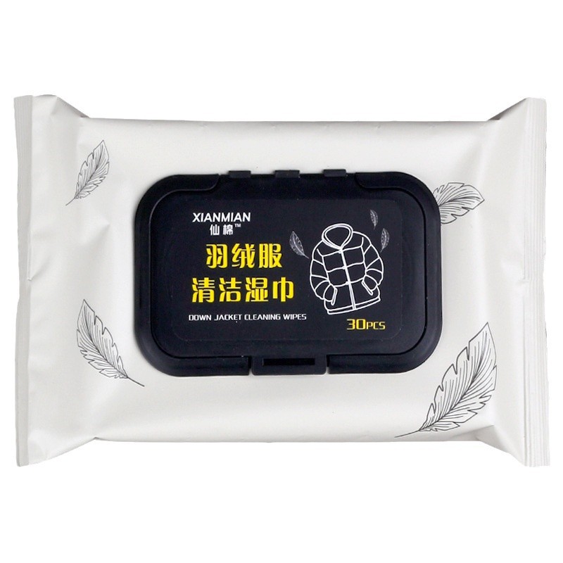 Special Cleaning Wipes for Fairy Cotton down Jackets, 30 Pieces, Dry Cleaning Agent for down Jackets, Oil Stain Removal, No-Wash down Jacket Wipes