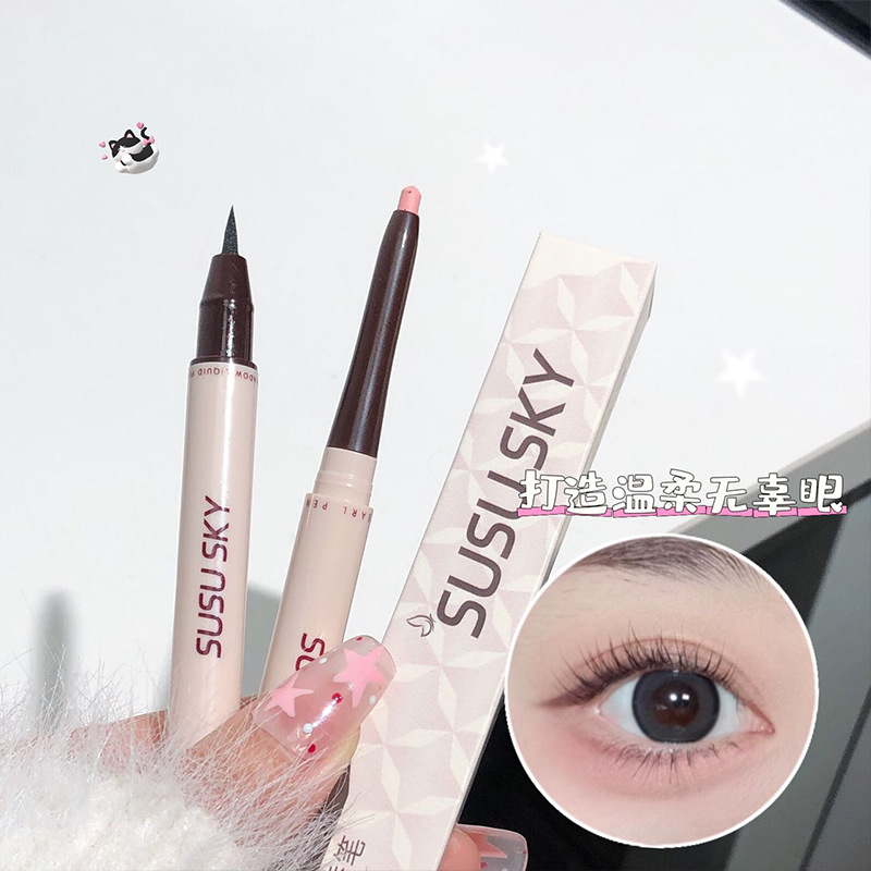 SUSU SKY double head bright lying silkworm pen natural outline eyeliner shadow dual-use sequins color eyeliner pen wholesale