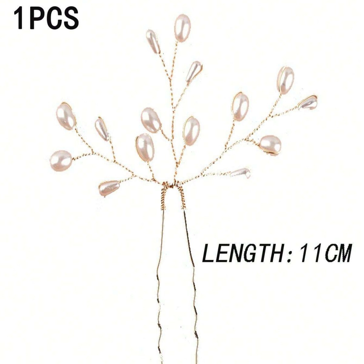 Bridal Handmade Pearl Hair Fork, Simple and Beautiful Daily Hair Accessories, Hairpin Beads, Bridesmaid Gold and Silver Hair Accessories Cross-Border