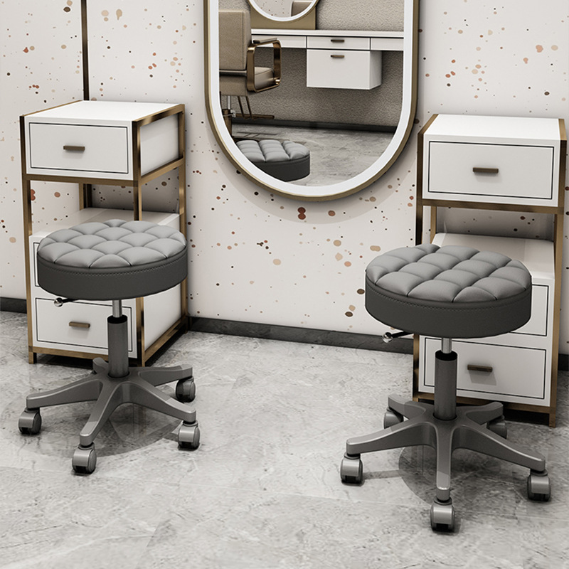 Beauty Stool Beauty Salon Pulley Rotating Lifting Round Stool Cyber Popular Simple Barber Nail Shop Round Chair Wheeled Stool