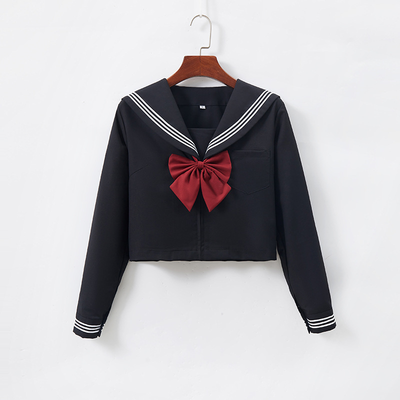 Manufacturer Supplies Black Three Jk Uniform Short Skirt Suit Long-Sleeved Japanese Style Orthodox Basic Sweet Suit Preppy Style