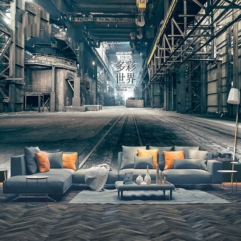 Customized Mural Extended Space Wallpaper Extended Vision Tunnel Wall Cloth Industrial Style Restaurant Bar Internet Cafe Wallpaper