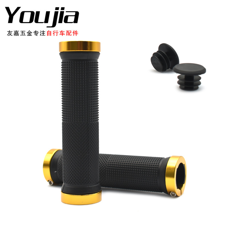 Накладка на ручку с двусторонней блокировкой из алюминиевого сплава для велосипедного руля, резиновая накладка на руль горного велосипеда