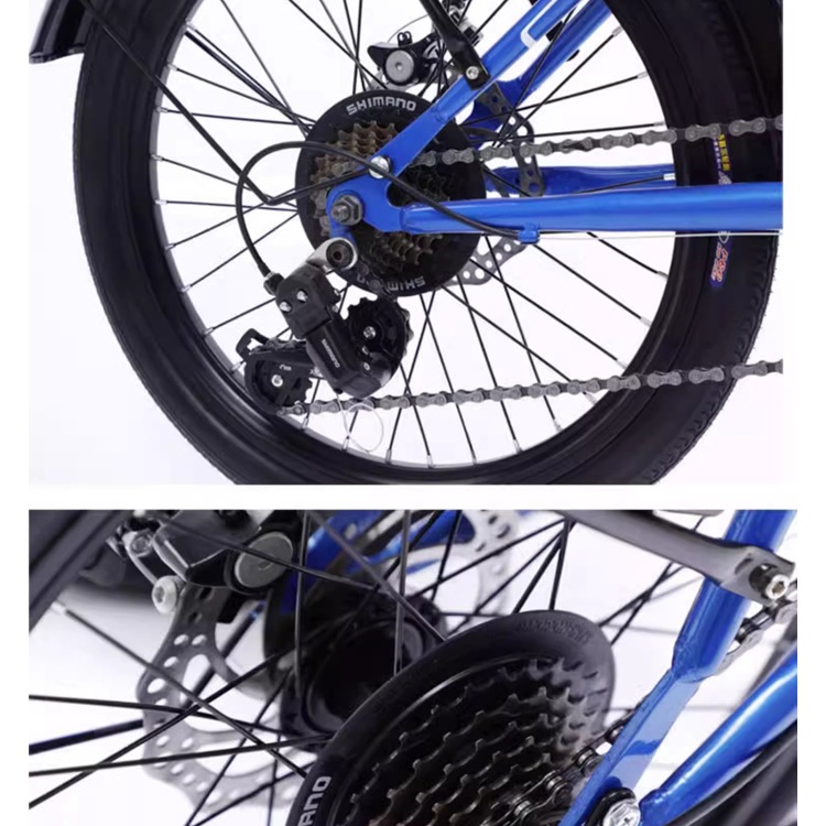 Factory Direct Sales Double Bicycle Folding Variable Speed Parent-Child Family with Baby Three-Person Scenic Spot Rental Sightseeing Two-Person Ride