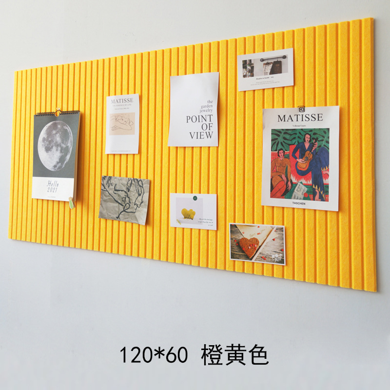 Vertical Stripe Felt Board Photo Wall Living Room KTV Decorative Background Board Photo Message Display Board Punch-Free Self-Adhesive