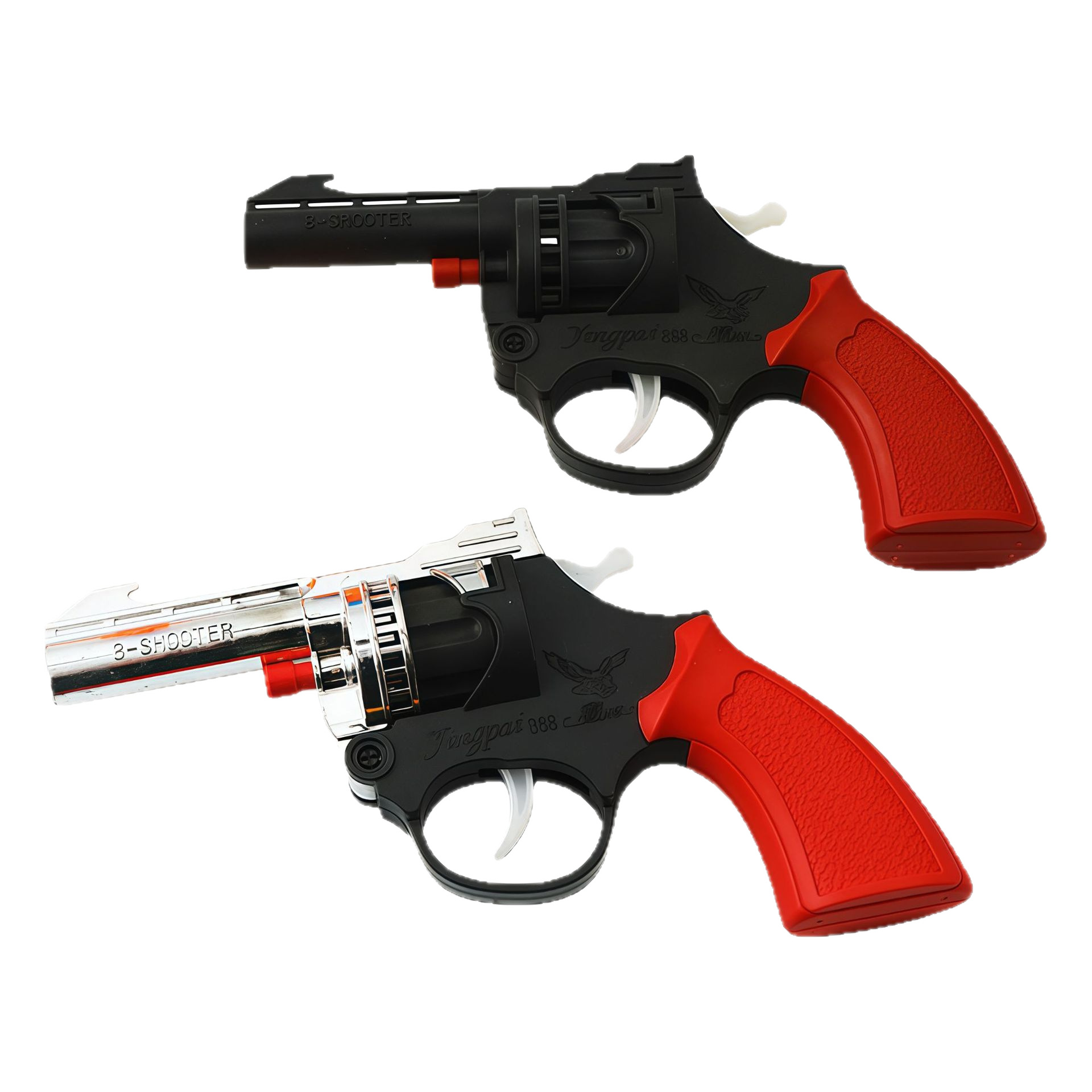 Electroplated Gold and Silver Grenade Gun, Paper Gun, Revolver Model 80, Nostalgic Childhood Toy Artillery Gun