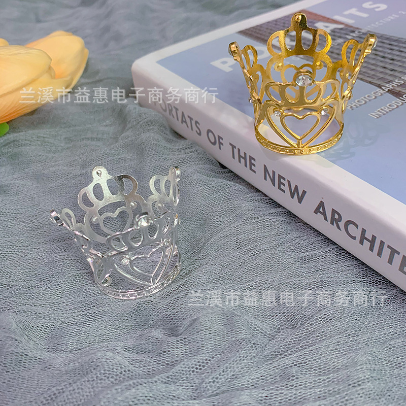 Amazon Headwear Accessories New Alloy Double Love Small Crown Children's Holiday Crown Birthday Cake Decoration