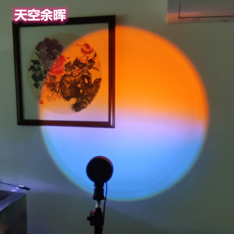 Net red sunset light film The Sun does not fall light film The sun breaks Dawn desert oasis atmosphere light color film card Rainbow Light Film