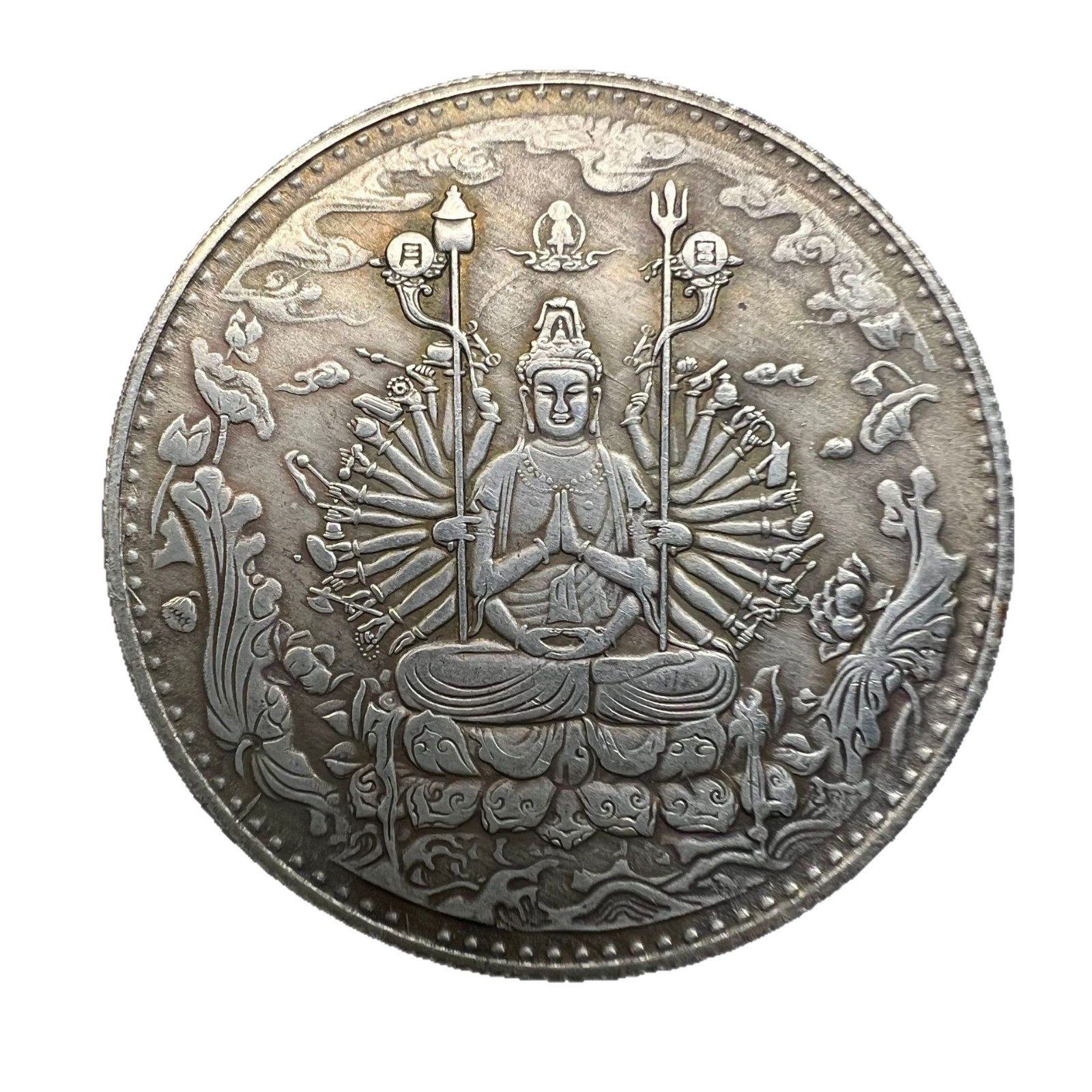Antique Crafts Thousand-Hand Guanyin Silver Dollar Manufacturers Wholesale