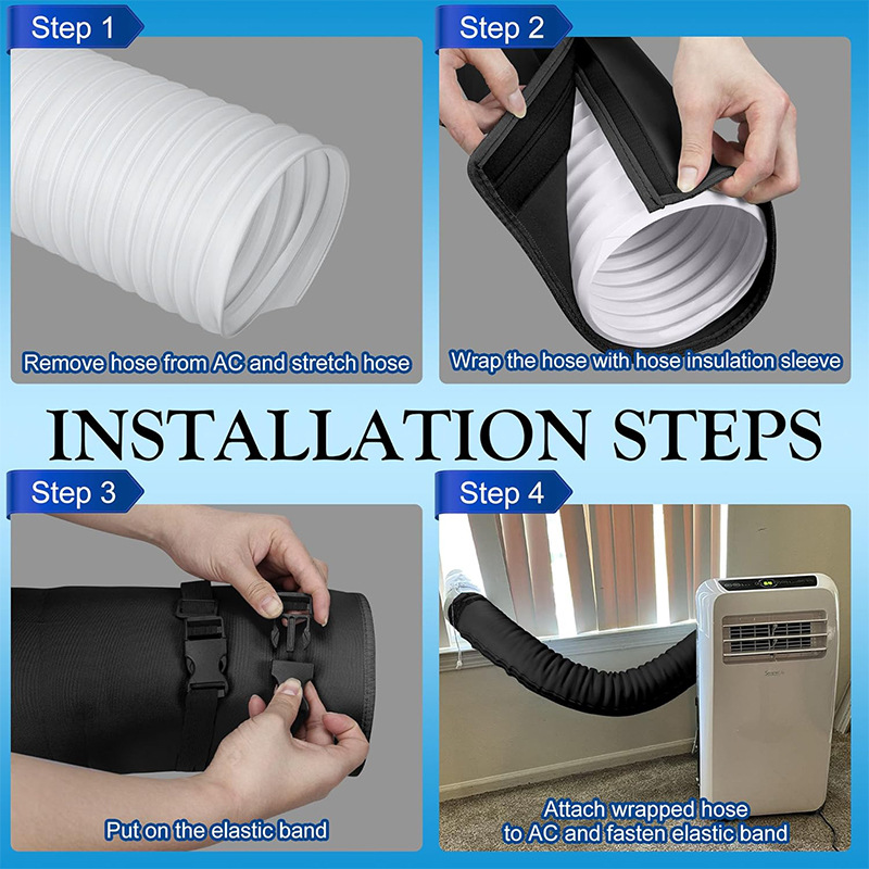 Portable Air Conditioner Hose Insulation Sleeve Pipe Vent Cover for Diameter 5 and 5.9in Hose Heat Insulation Sleeve