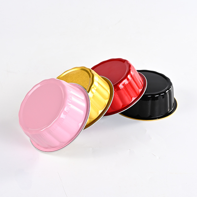 Tin Paper Box Baking Golden Tin Paper Bowl Round Disposable Tin Foil Box Aluminum Foil Lunch Box Packing Ice Cream Cake Box