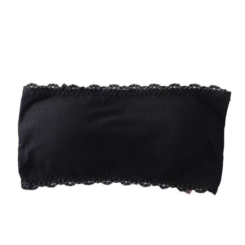 Cross-Border Strapless Underwear for Women, Non-Slip Bandeau Style Invisible Bra, Beautiful Back, Anti-Exposure, Thin Lace Wrap Bra for Women