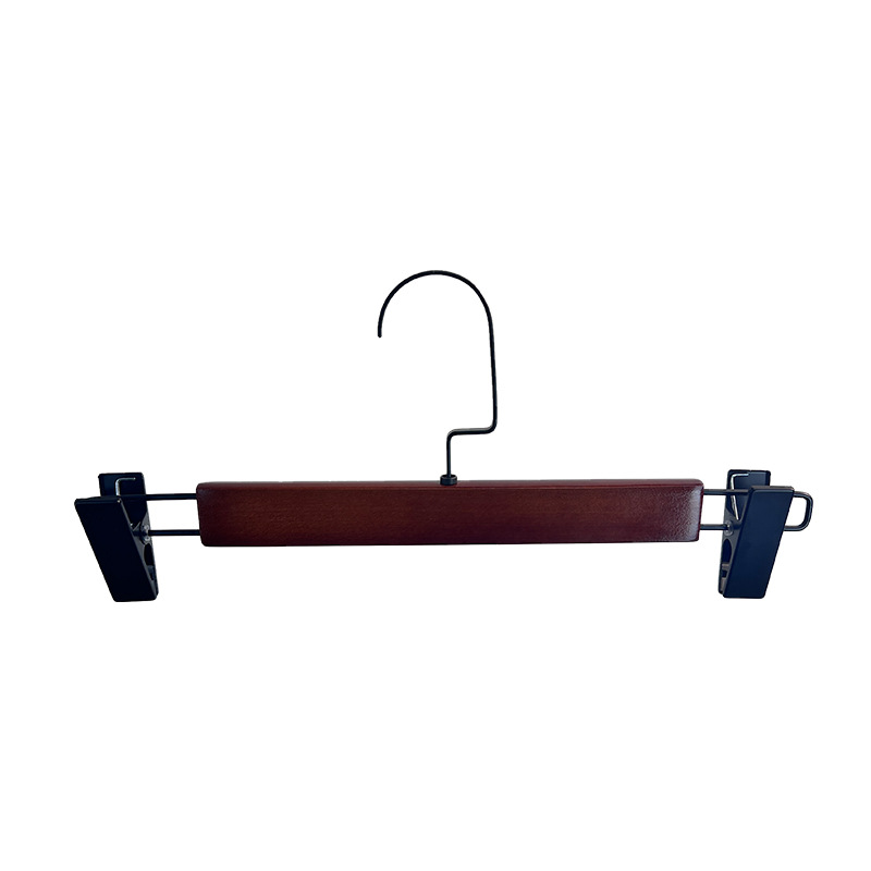 Solid wood pants rack retro color pants clip adult household durable non-slip seamless wooden pants hanger clothing store wholesale