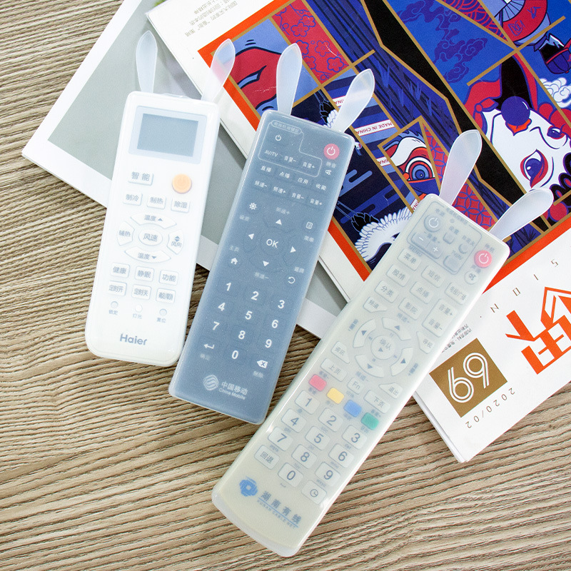 Creative Cute Rabbit Remote Control Protective Cover Air Conditioner TV Household Dustproof Transparent Silicone Remote Control Cover