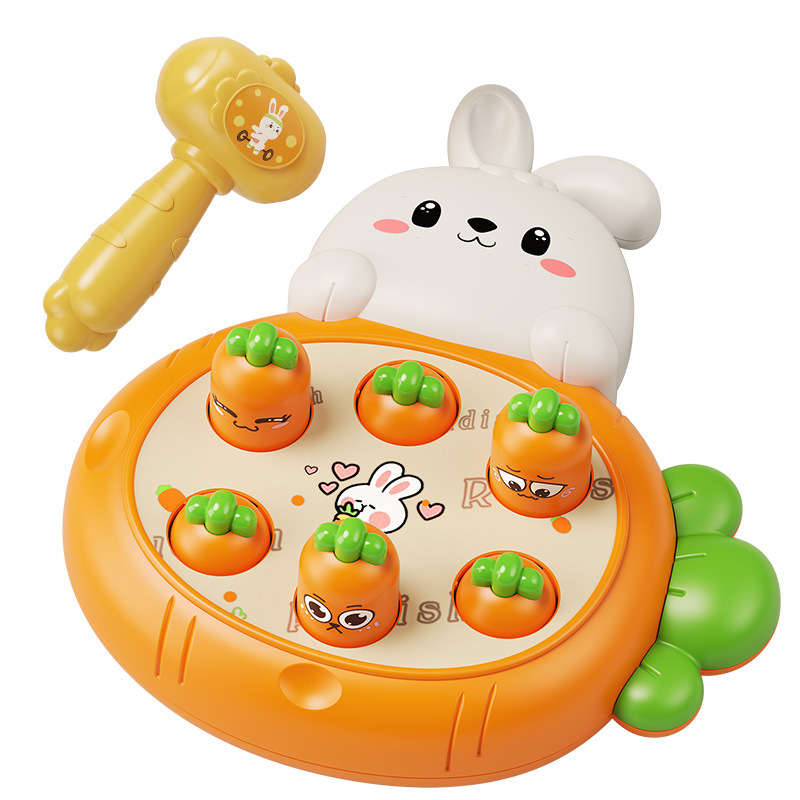 Children's Toys Whack-A-Mole Game Machine Carrot Pulling Toys Kindergarten Early Education Training Institution Points Gifts Wholesale