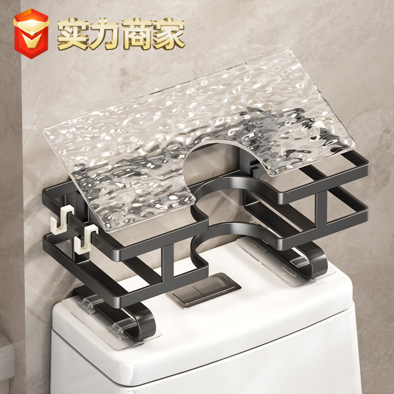 Настенный туалетный стеллаж для хранения, не требующий сверления, для ванной комнаты