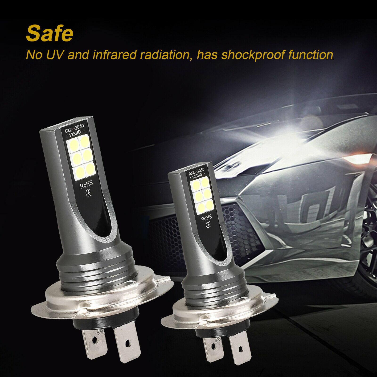 Led Anti-Fog Lamp H8 H11 9005 9006 H4 H7 3030 12Smd Car Lamp Headlight 12 Lights