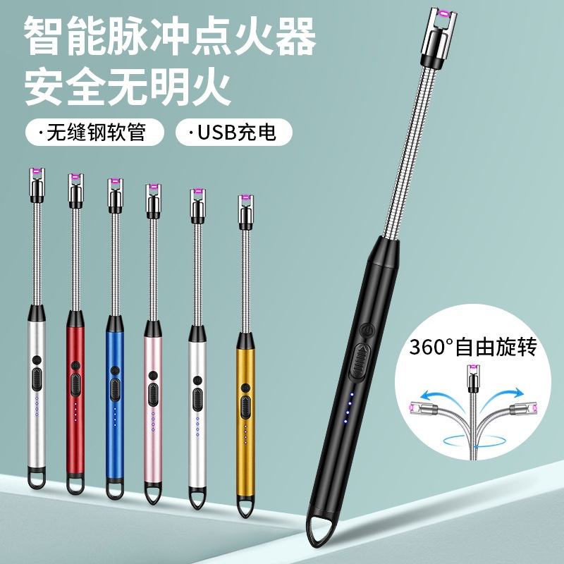 Jl801 Extended Kitchen Lighter Rechargeable Aromatherapy Candle Gas Stove Lighter Ignition Stick Cigarette Lighter Multicolor