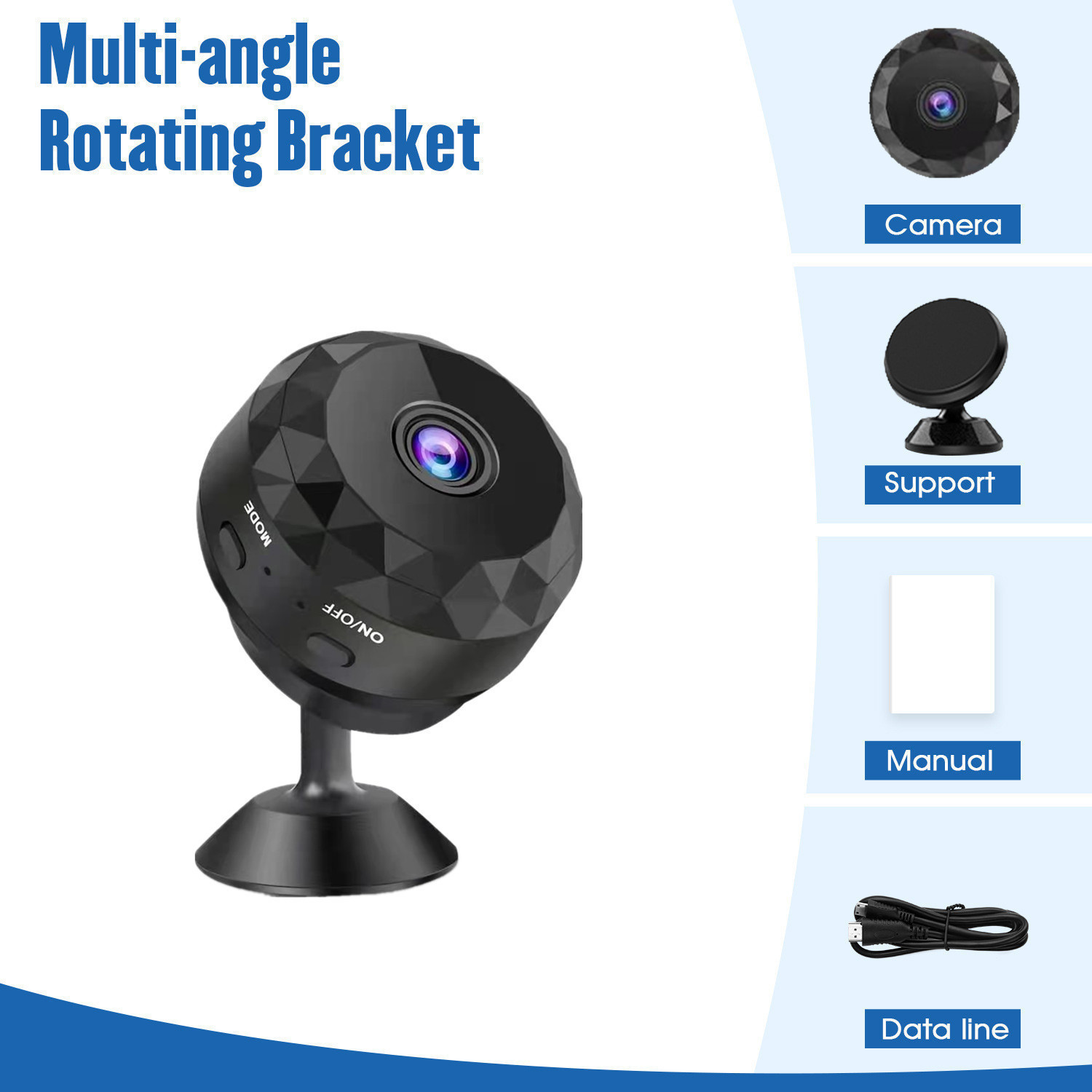 Cross-Border Factory Wholesale Diamond Model W10 Camera Installation-Free Dual Magnetic Large Battery Smart Camera