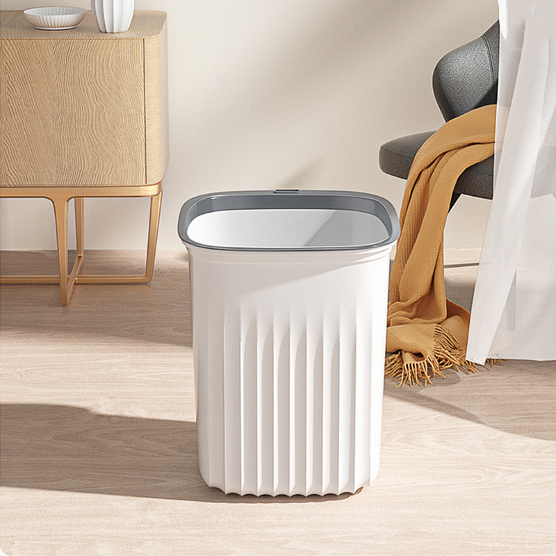 Temperament Accessible Luxury Trash Can Home Living Room Square Trash Basket Stripesd Lidless Ring Bathroom Kitchen Trash Can