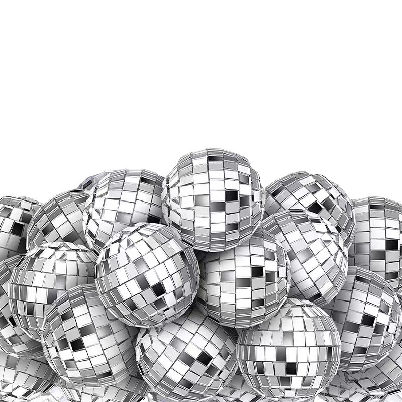 Amazon Hot Sale Colorful Foam Glass Hoodless Cake Decoration Ornaments Bar Wedding Decoration Christmas Mirror Ball