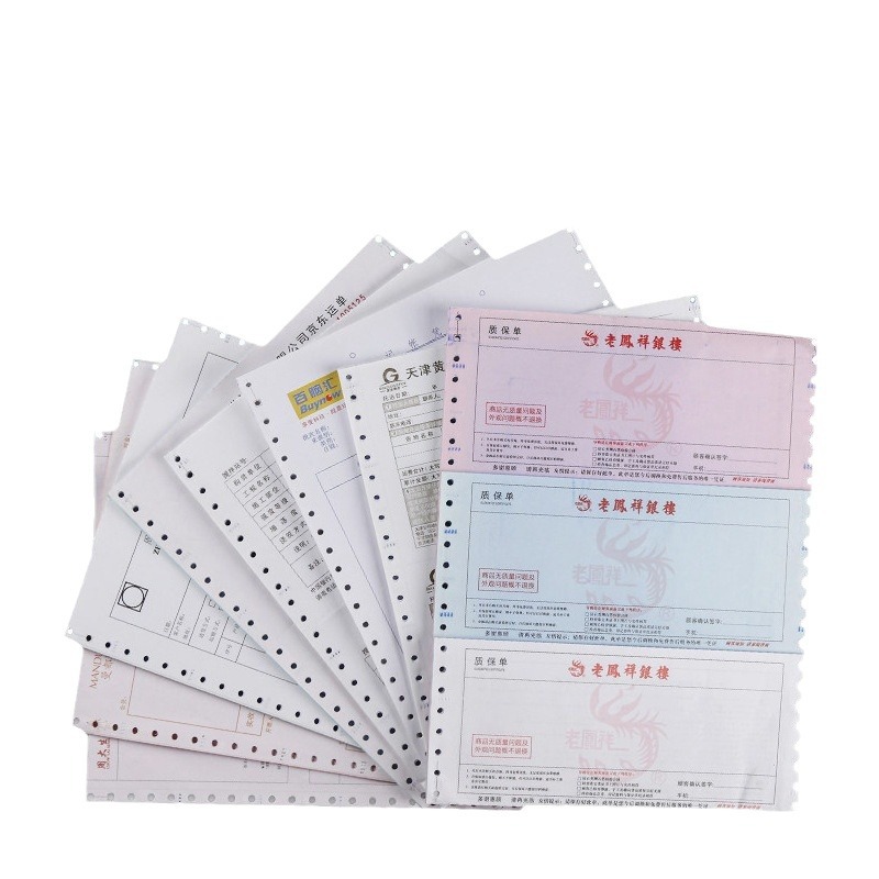 Machine-printed computer Bill double jewelry policy triple punch pin printing delivery note Computer bill printing