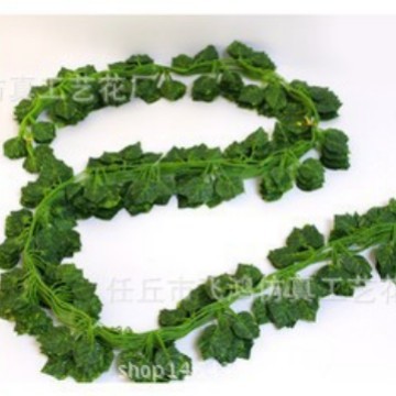 Simulated Rattan Ivy Plant Grape Leaf Green Leaves Plastic Artificial Flower Water Pipe Wrapped Vine Ceiling Decoration