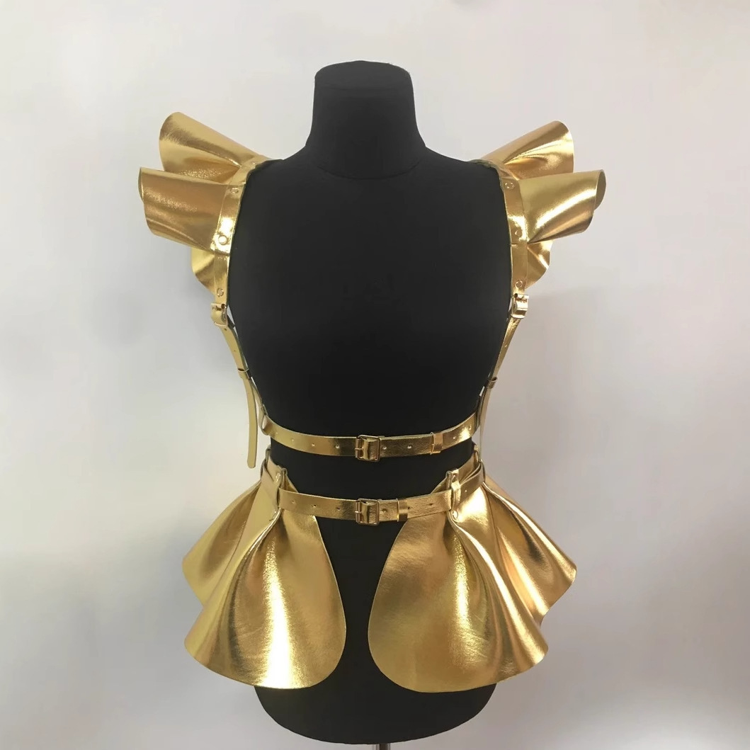 2025 New Style Waist Belt European and American Punk Shoulder Strap Leather Belt Suit Waist Cincher Suspender Slimming Strap Multi-Color