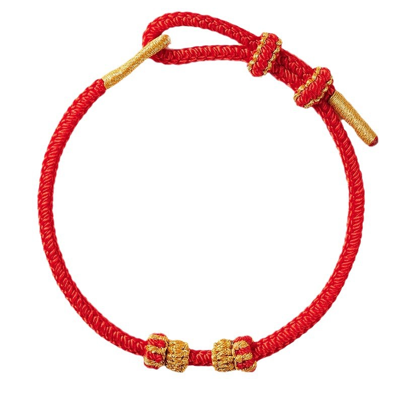 2026 Year of the Horse Zodiac Year Red String Bracelet for Women, Can Be Threaded with Beads, Children's Handmade Braided Rope, Non-Fading Little Horse Bracelet