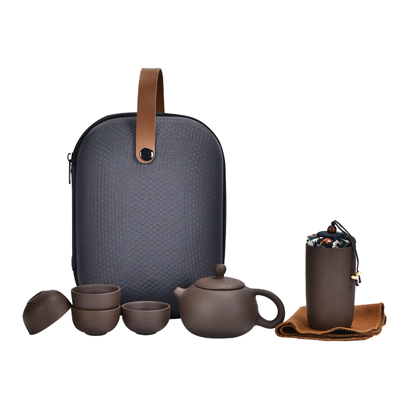 Purple Sand Portable Travel Tea Set Car Storage Outdoor Camping Kung Fu Tea Set Business Activities Accompanying Gift
