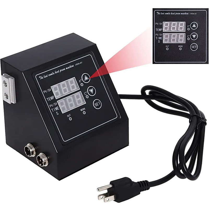 Heat transfer machine controller heat press digital box hot stamping machine temperature control box K 1400W double hole temperature controller
