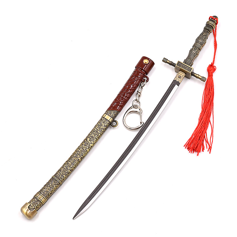 Cross-Border Hot-Selling Bloodline Curse Elastic Mini Katana Senjou Sword Model Keychain Ornament School Bag Pendant