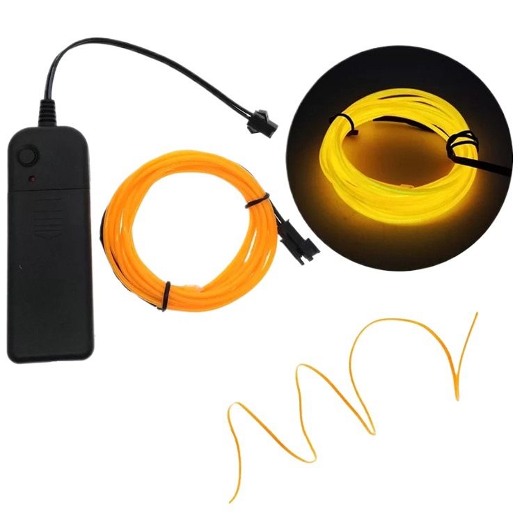 1 m battery box suit Super brightness el lighting night street light 2.3mm flexible electric multi-color luminous