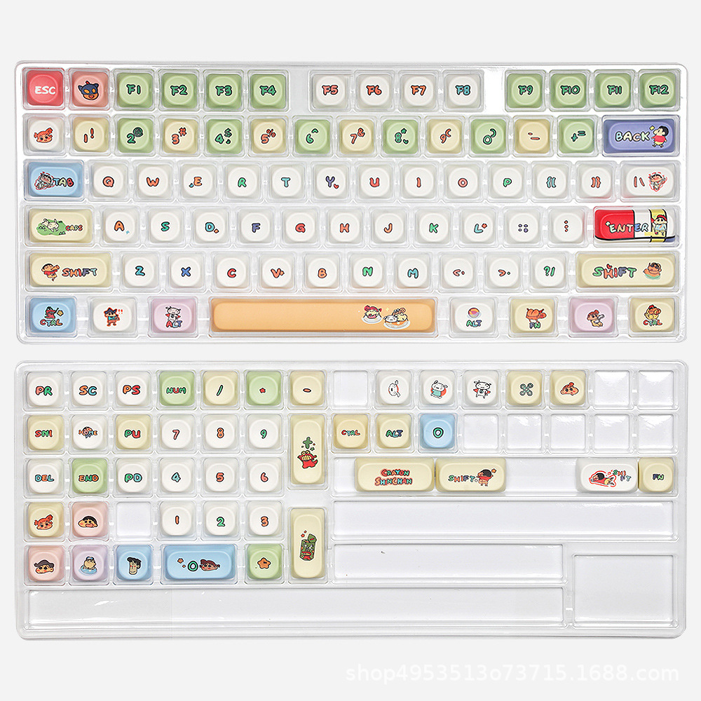 Crayon Xiaoxin Keycap Thermal Sublimation Process Moa Height Cross Hole Satellite Shaft Universal Mechanical Keyboard